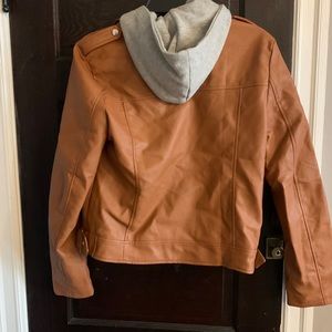 Large brown leather jacket